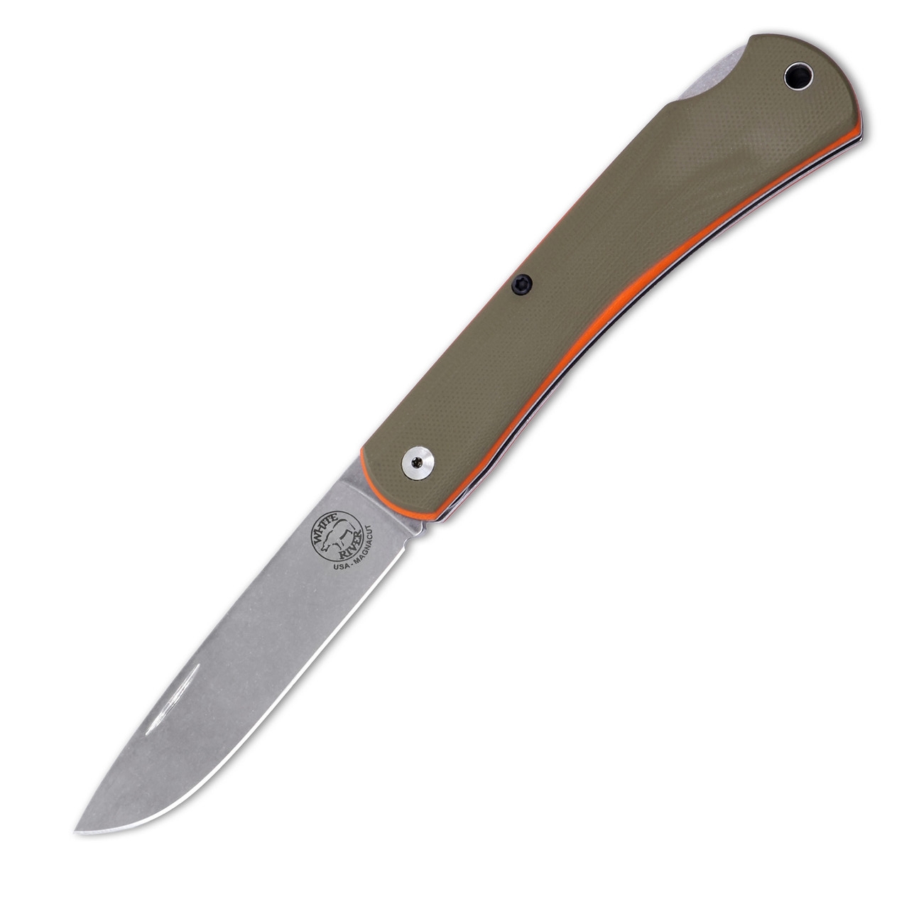 White River Mudbug, Green G10/ Orange Liner