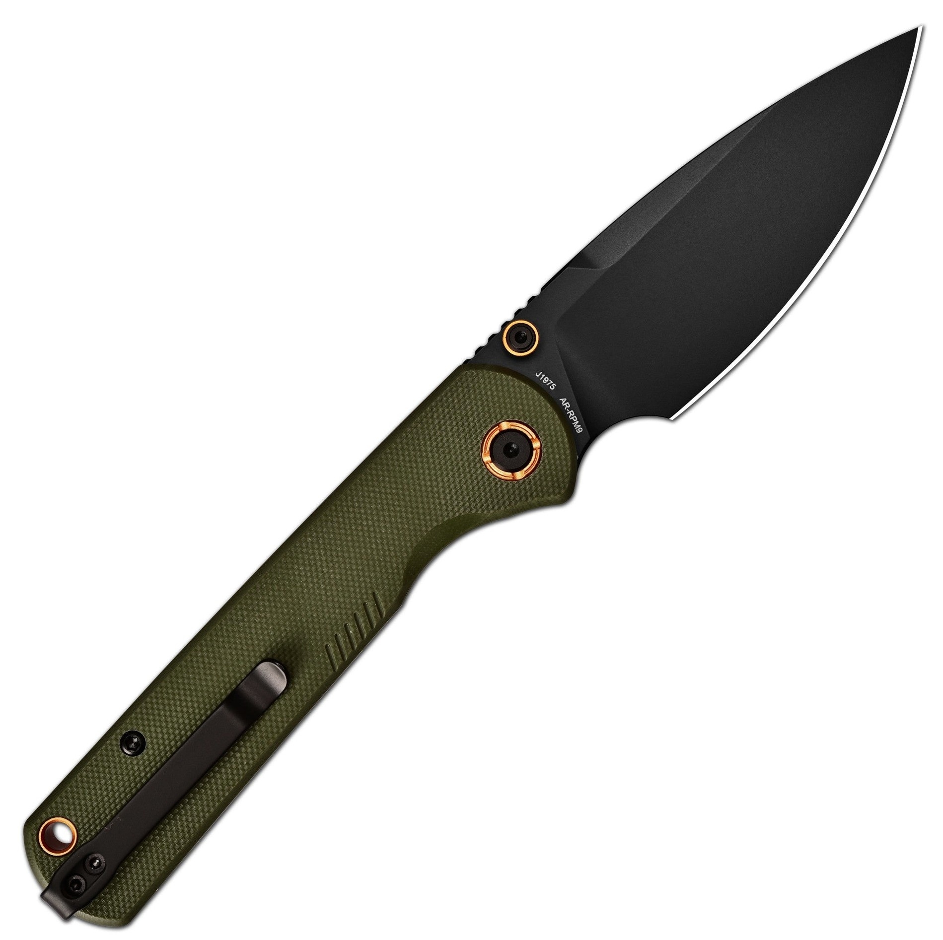 CJRBJ1975-BGN Latitude, Green G10, Black Blade