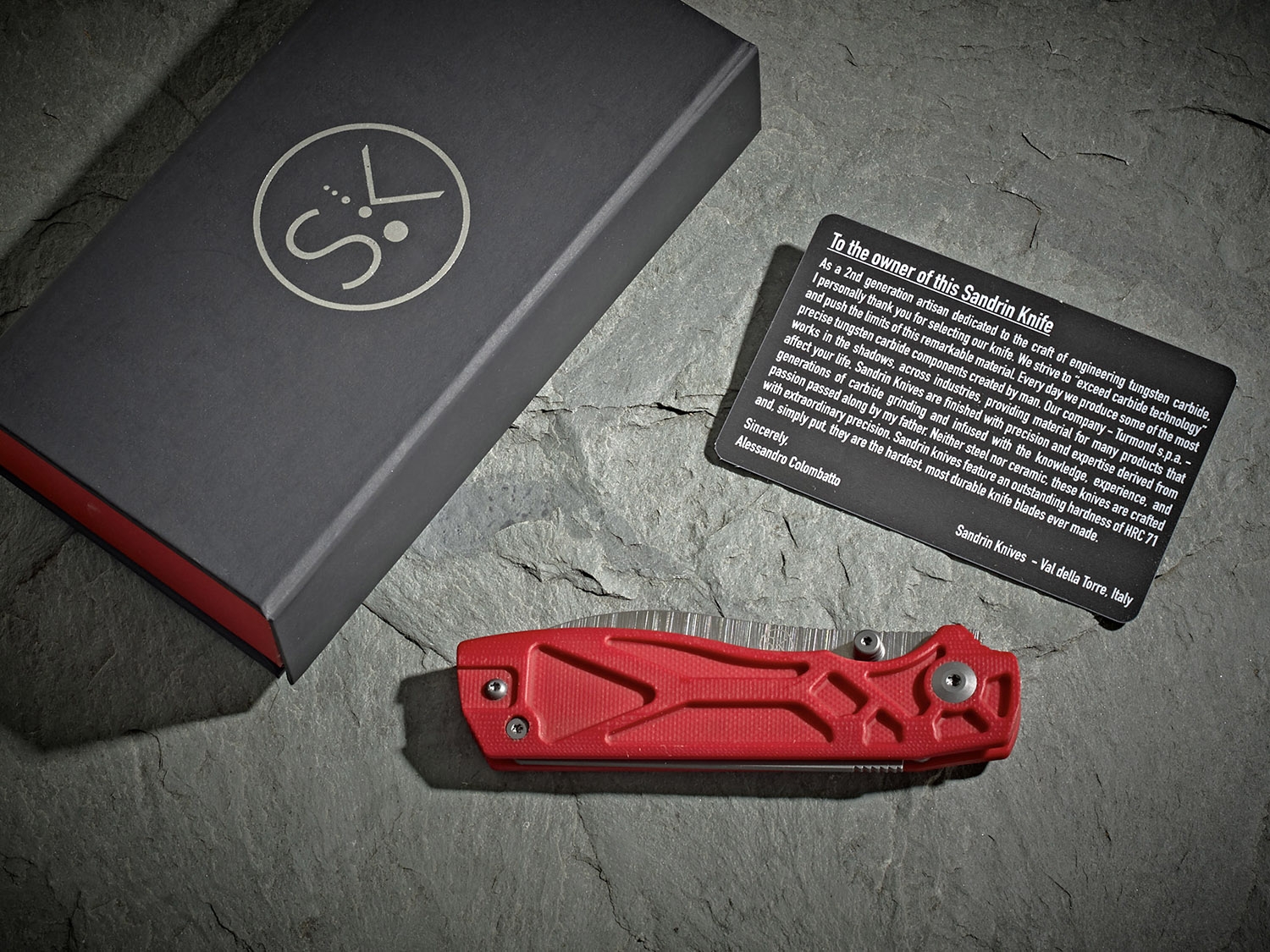 Sandrin Torino, Wolframcarbit Recoil Lock, Red G10