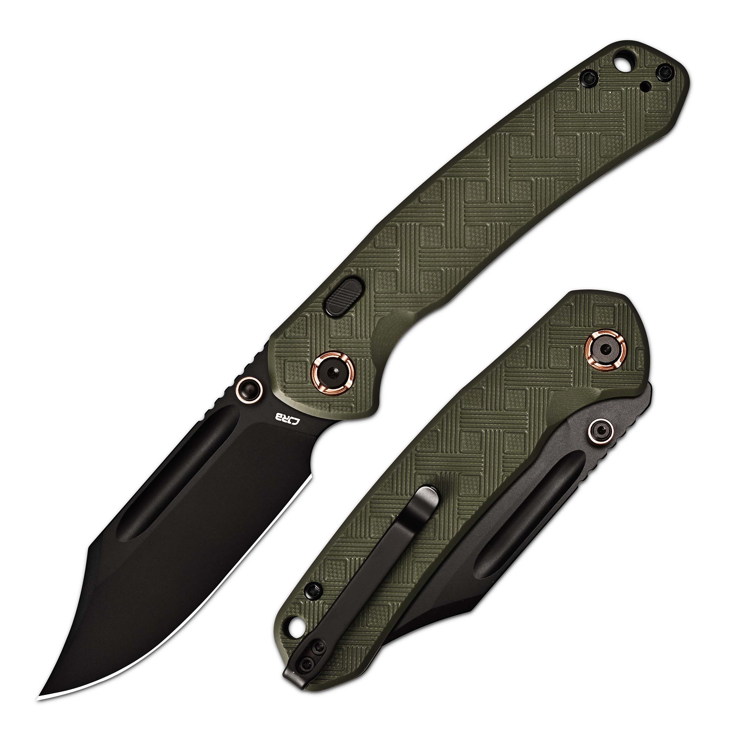 CJRBJ1942X-BGN Bowie Pyrite, AR-RPM9, Green G10