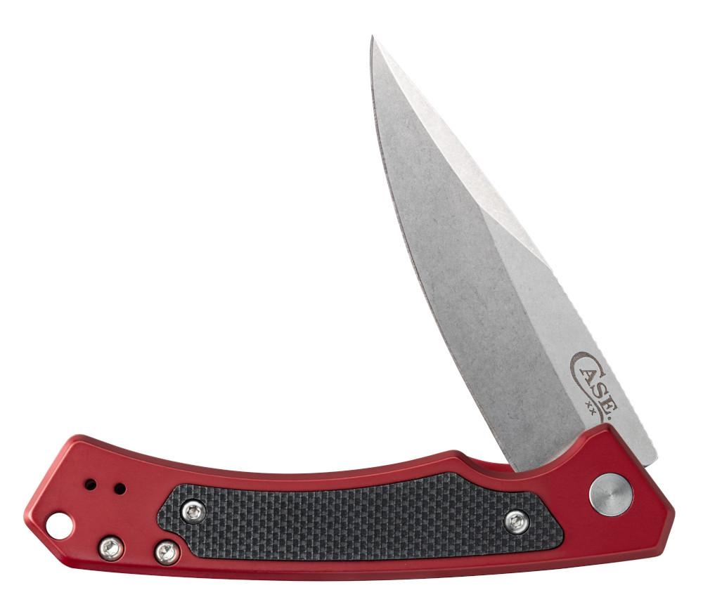 Case Marilla, Red Aluminium, S35VN, Flipper