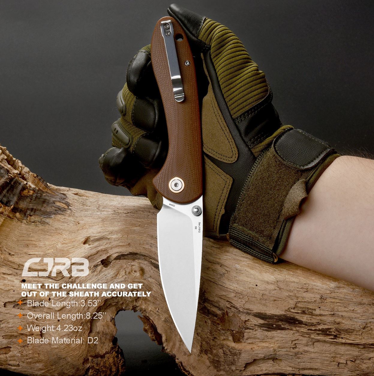 CJRBJ1912-BNC Feldspar AR-RPM9, Brown G-10