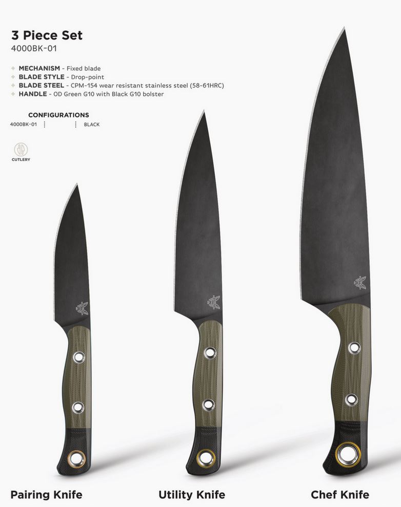Benchmade 4000BK-01 - 3 PC Set, OD Green G10