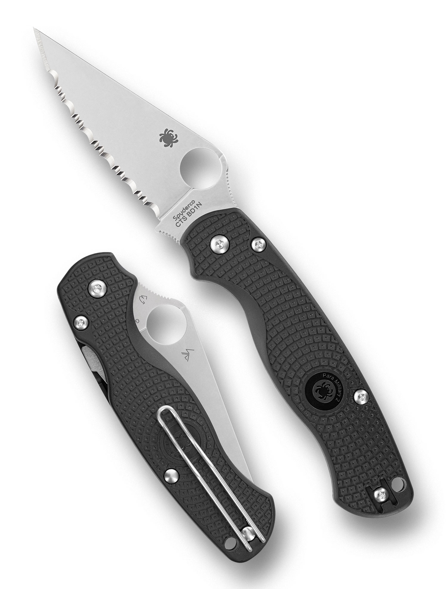 Spyderco C81SBK2 Para Military 2, FRN, Serrated