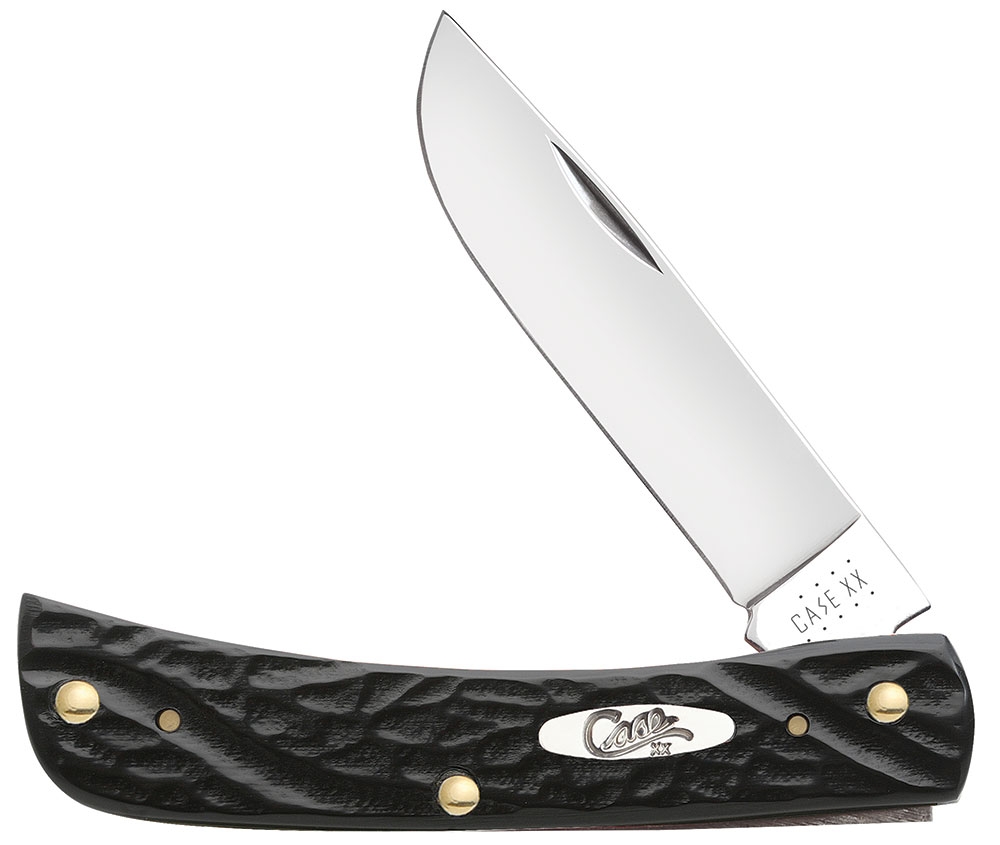 Case SS Jigged Rough Black Synthetic Sod Buster Jr