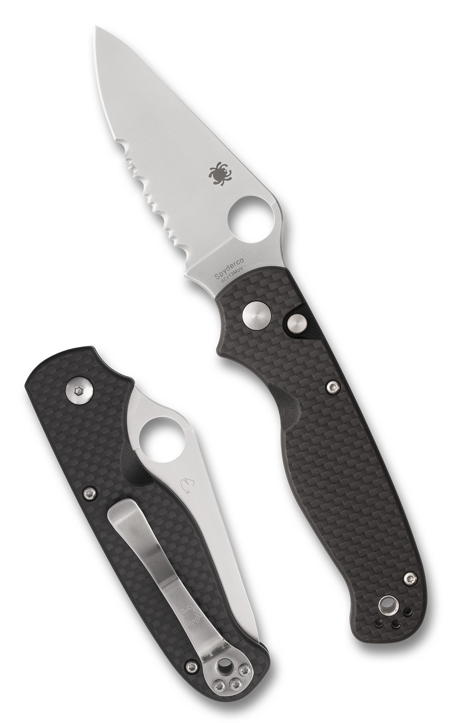 Spyderco C275CFPS ButtonUp, Carbon, Serrated