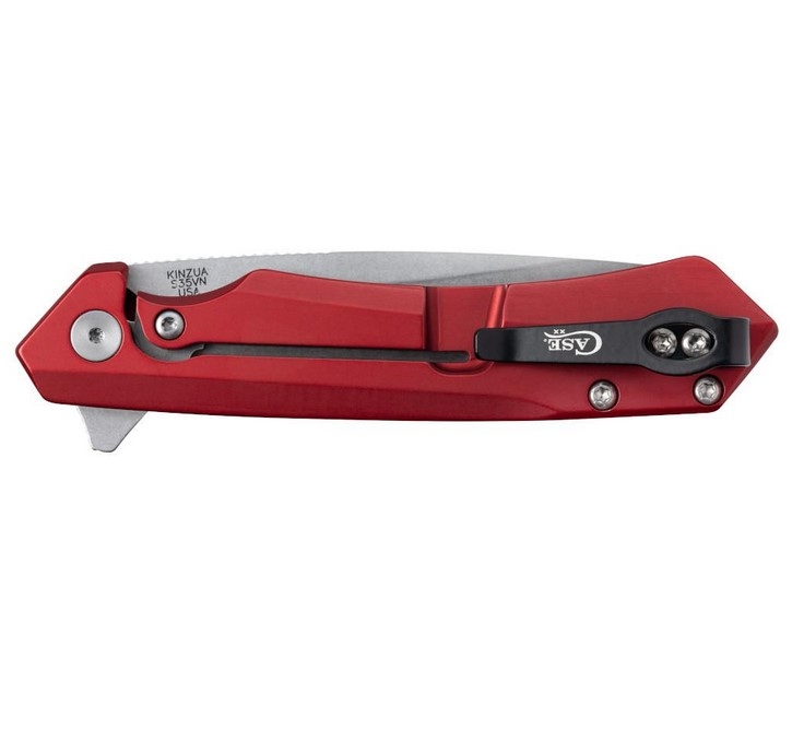 Case Kinzua, Red Aluminium, S35VN, Flipper