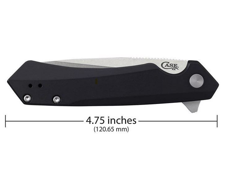 Case Kinzua, Black Aluminium, S35VN, Flipper