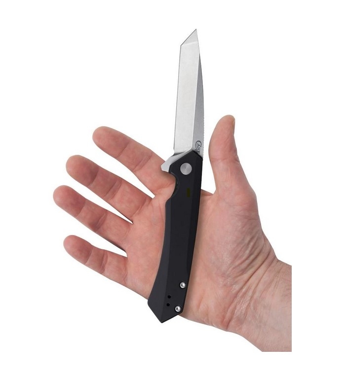 Case Kinzua, Black Aluminium, S35VN, Flipper