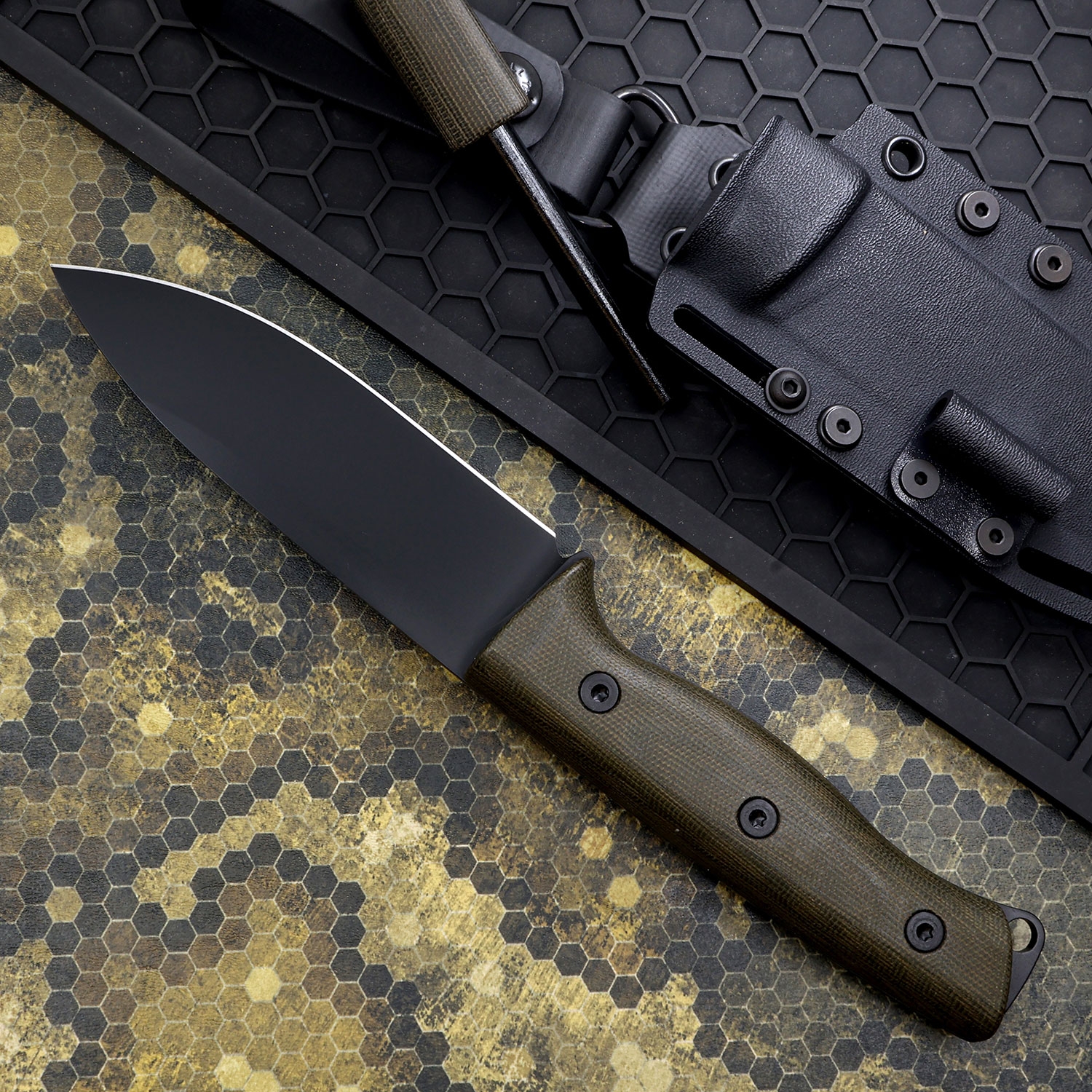 White River Ursus 45, Green Micarta, Black S35VN