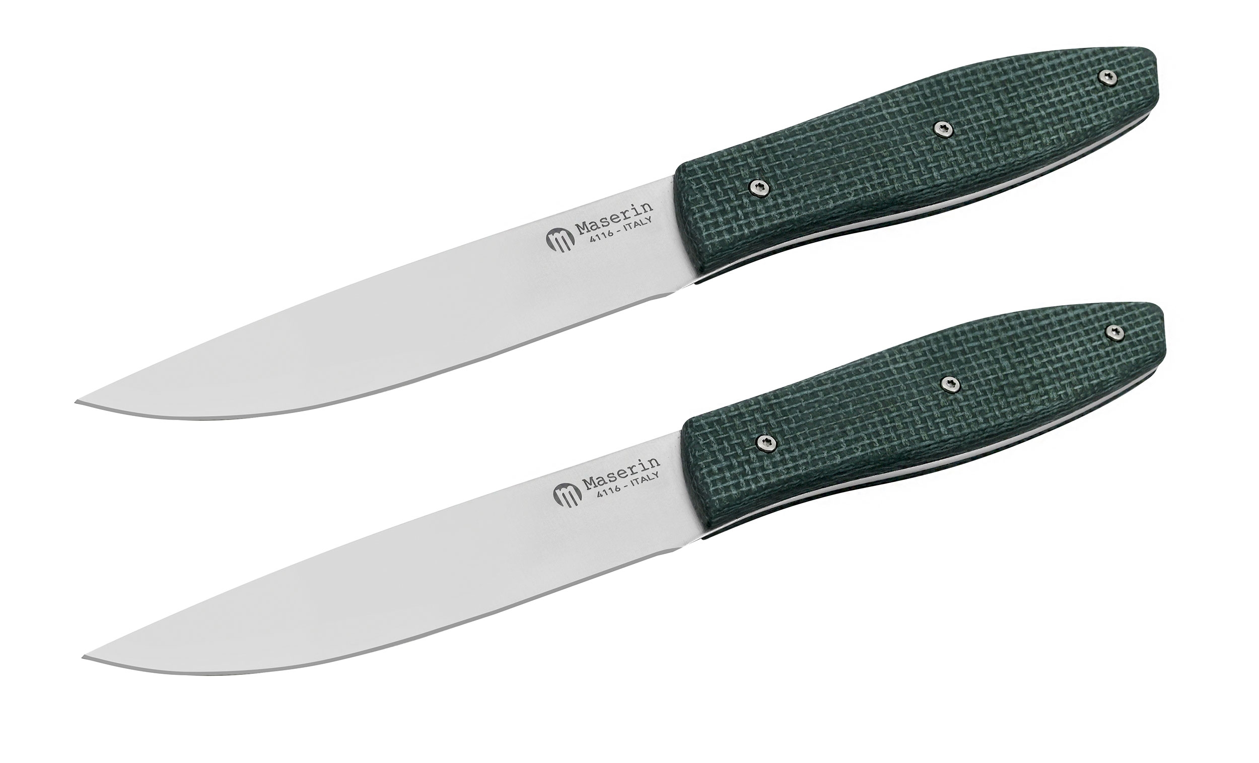 Maserin 2134/SET2-V Steakmesser, Green Micarta