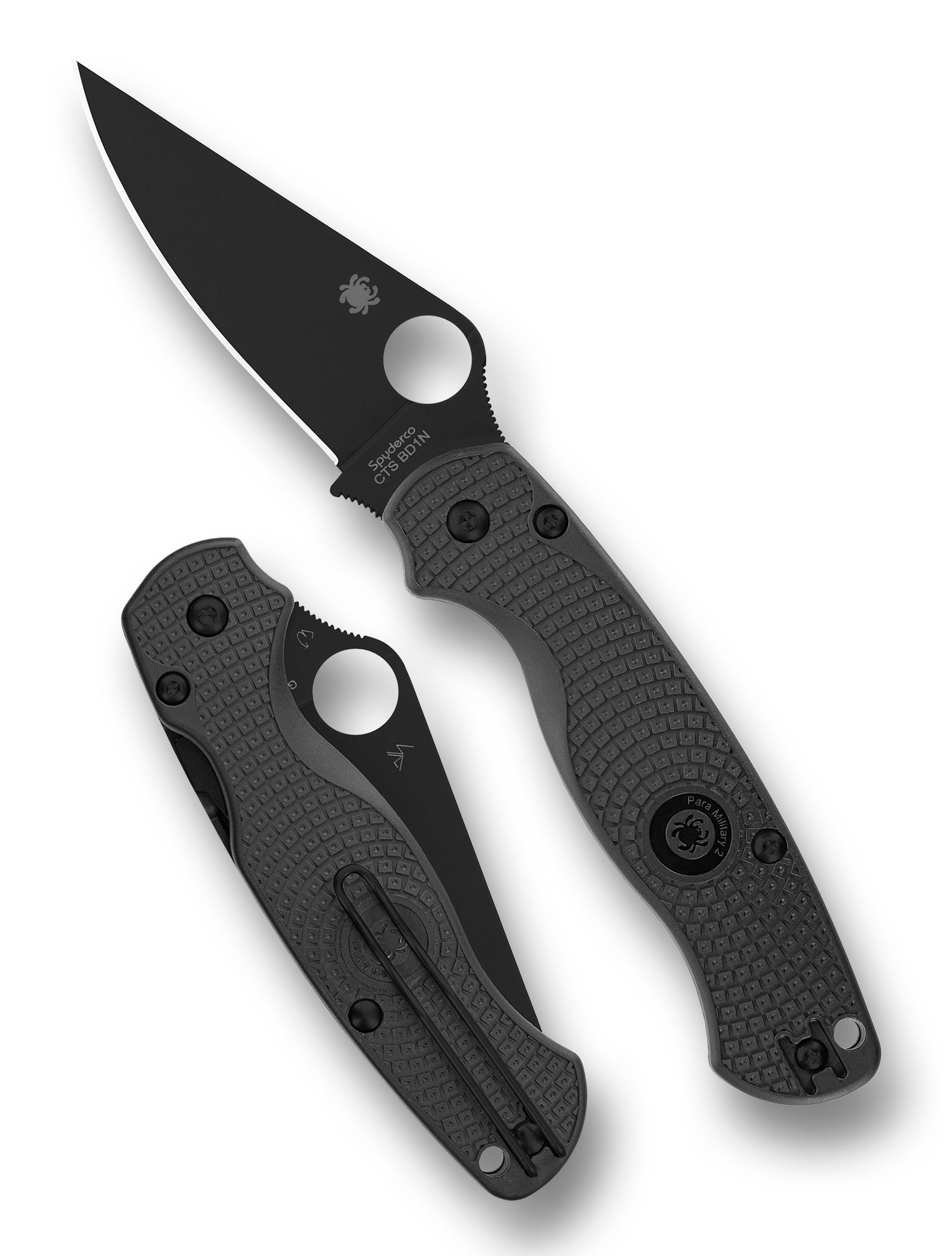 Spyderco C81PBBK2 Para Military 2 FRN, Black Blade