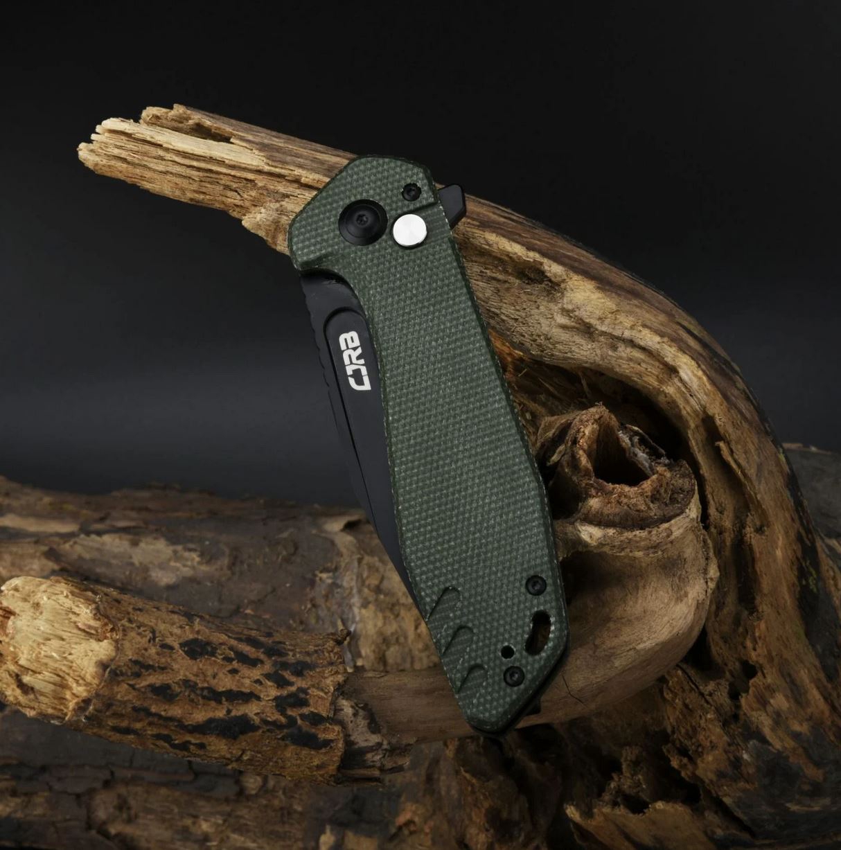 CJRBJ1928-BMGN Riff AR-RPM9, Black, Green Micarta