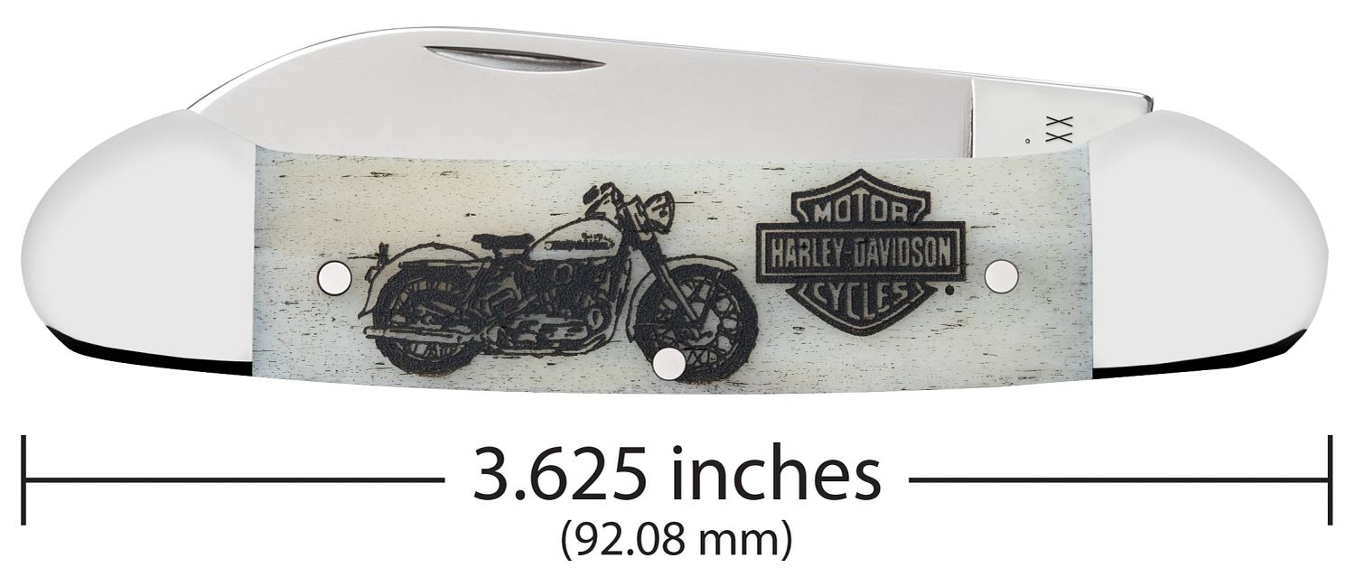 Case SS Harley-Davidson Natural Bone Smooth Canoe