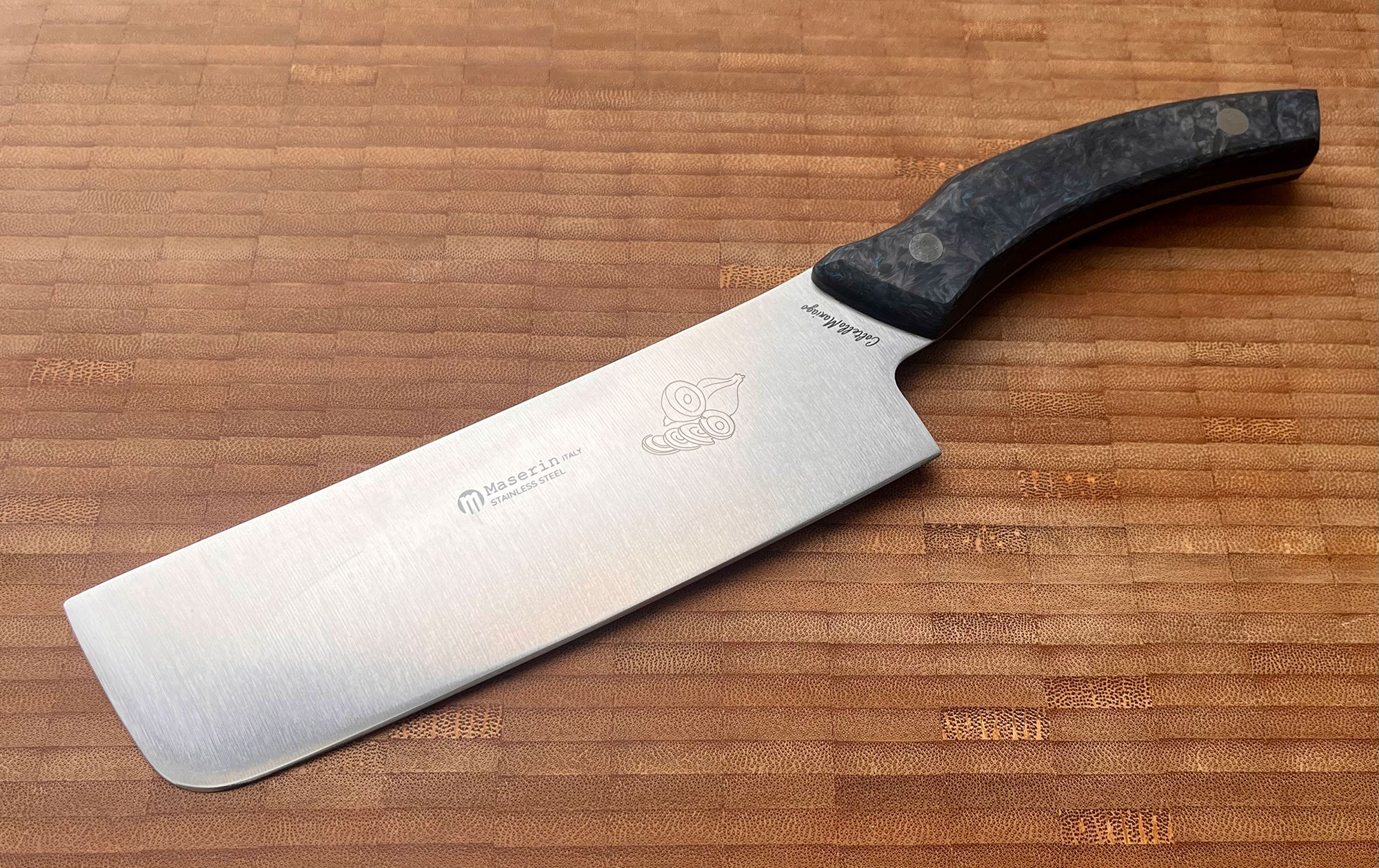Maserin 2030/FCB Nakiri 17 cm, Blue Fatcarbon