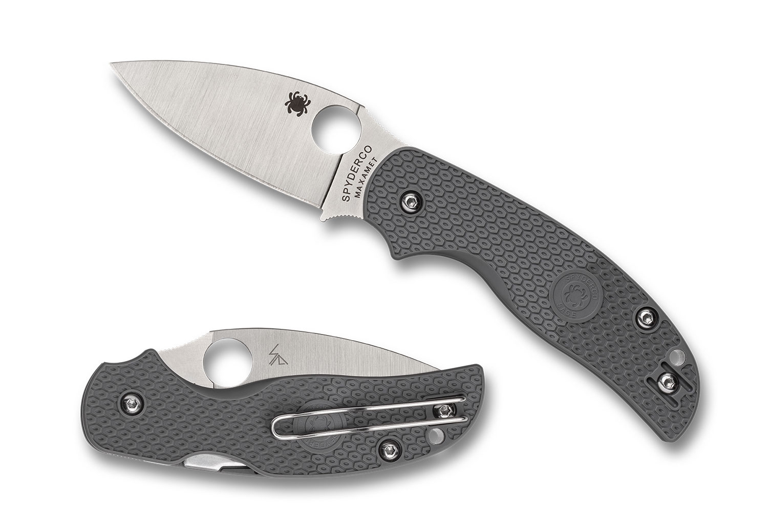 Spyderco C123PGY Sage 5, Gray FRN, Maxamet