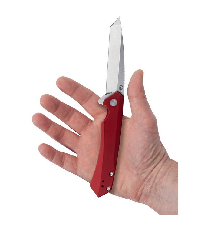 Case Kinzua, Red Aluminium, S35VN, Flipper