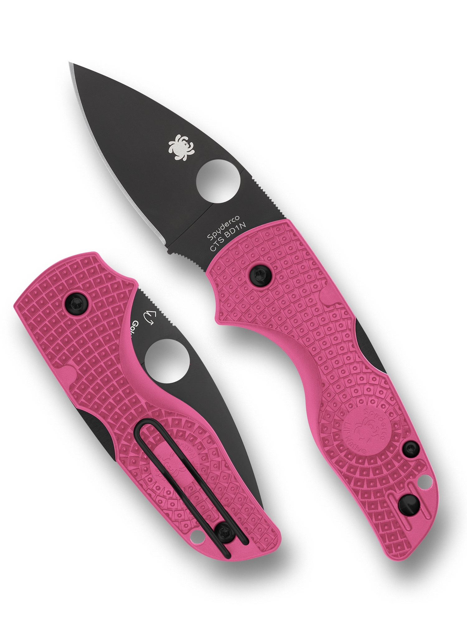 Spyderco C230PPNBK Lil' Native Pink FRN, Black