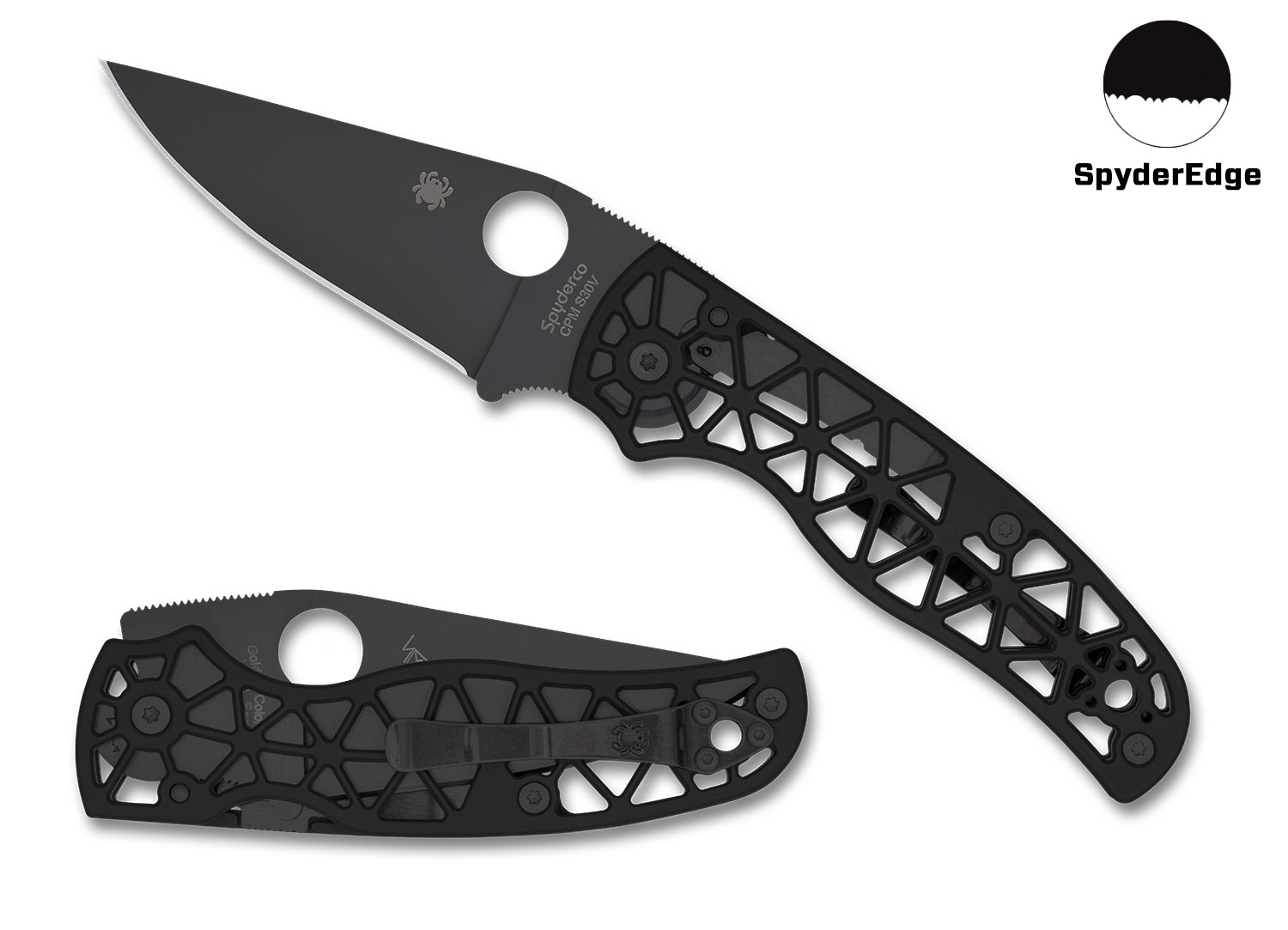 Spyderco C266BKALBKS Edgerati Black S30V Serrated