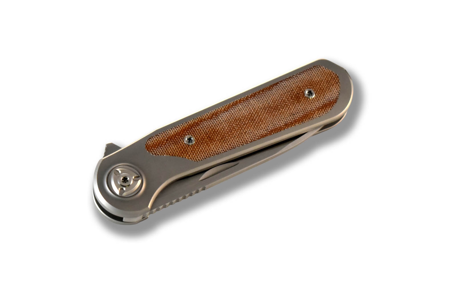 Liong Mah Zulu, Brown Canvas Micarta inlay, M390