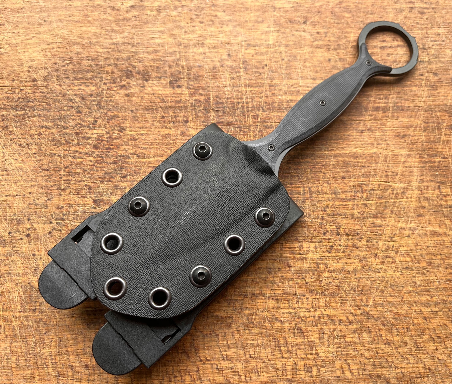 Maserin 922/T Neck Knife, Spear Point, Black Blade