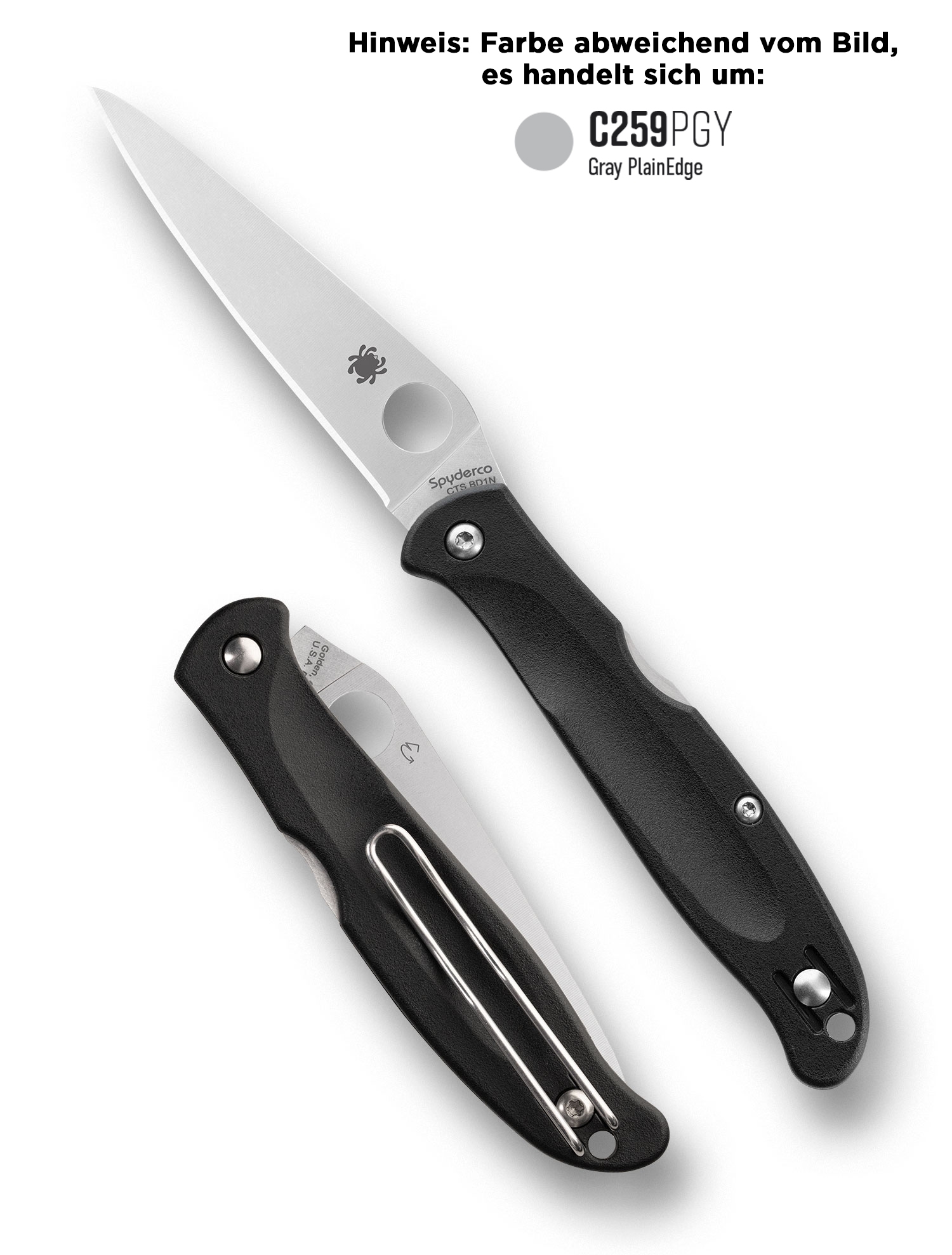 Spyderco C259PGY Charisma, Gray FRN