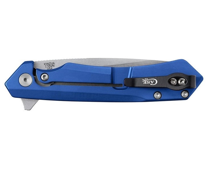 Case Kinzua, Blue Aluminium, S35VN, Flipper