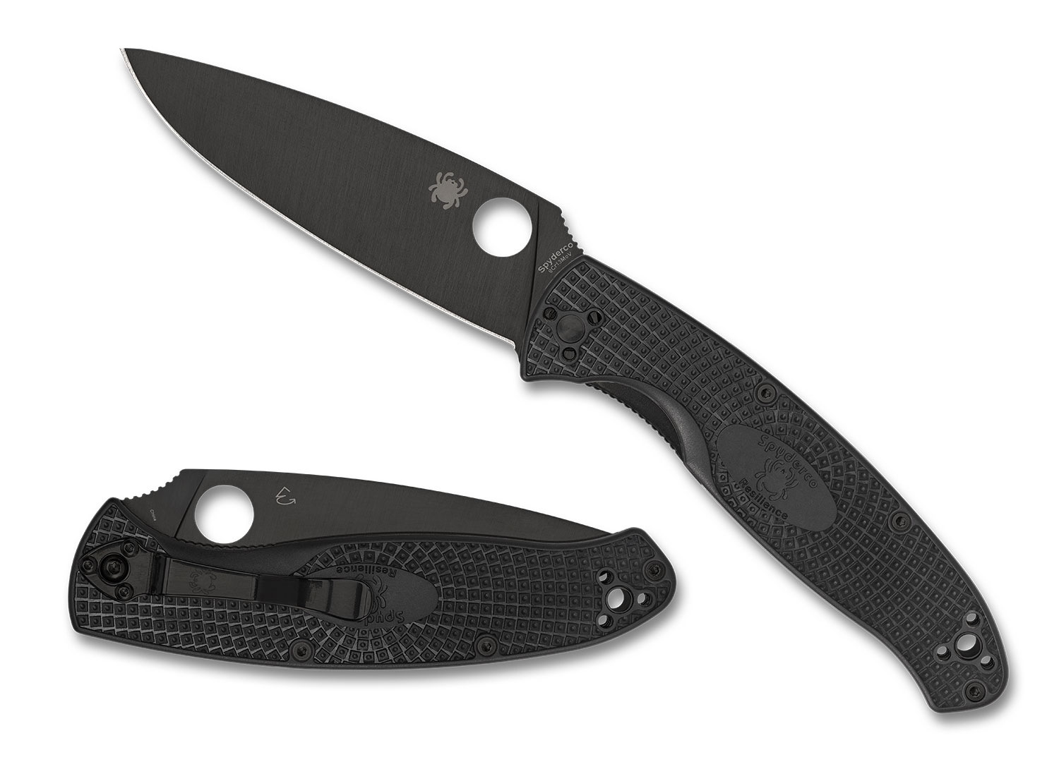 Spyderco C142PBBK Resilience, FRN, Black Blade