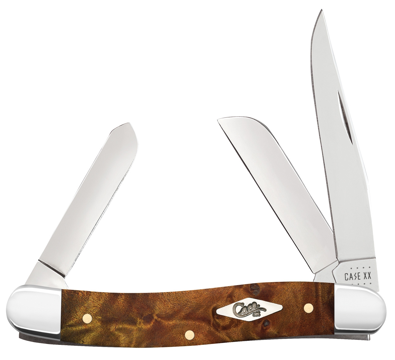Case SS Autumn Maple Burl Wood Medium Stockman