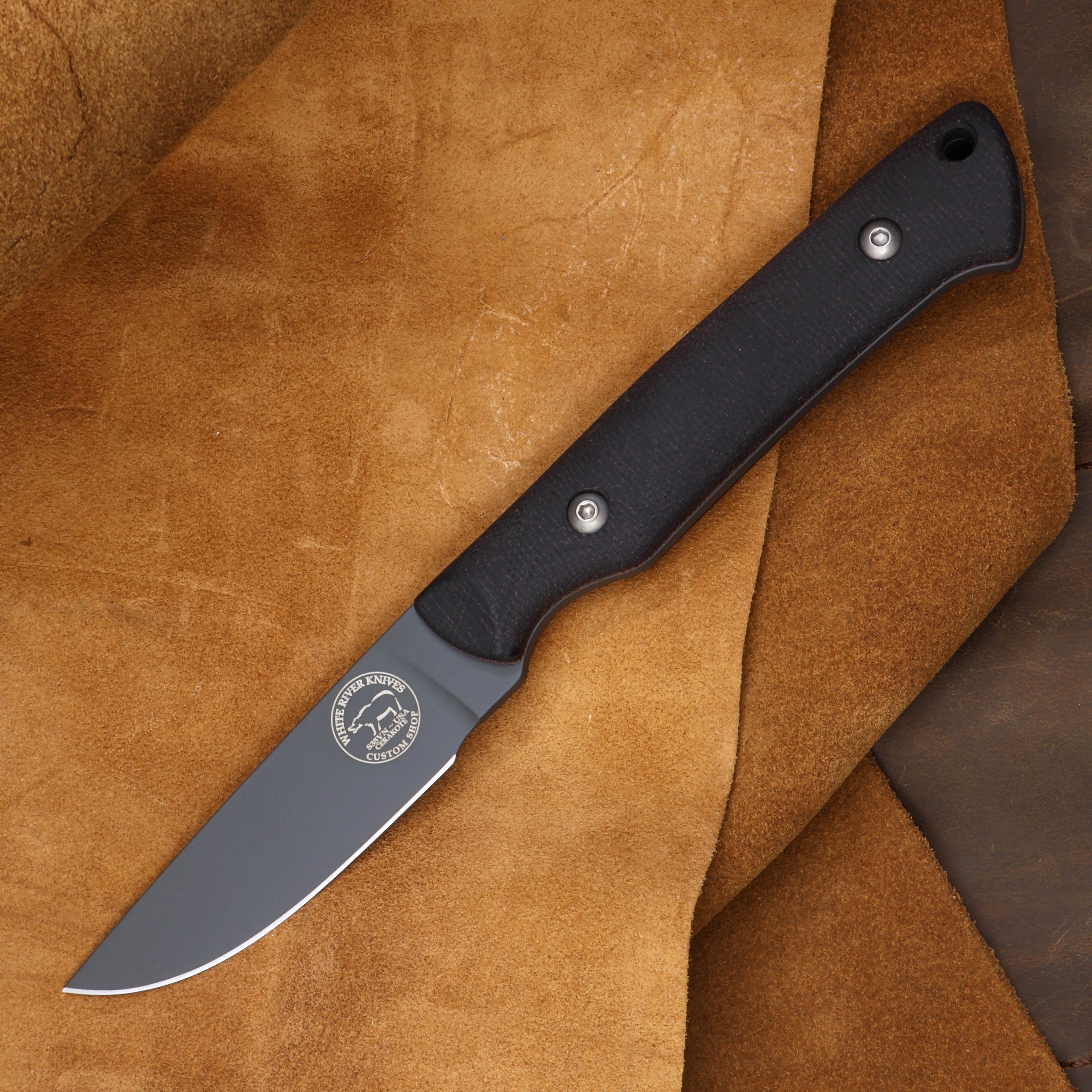 White River Small Game, Black Micarta, Sniper Grey