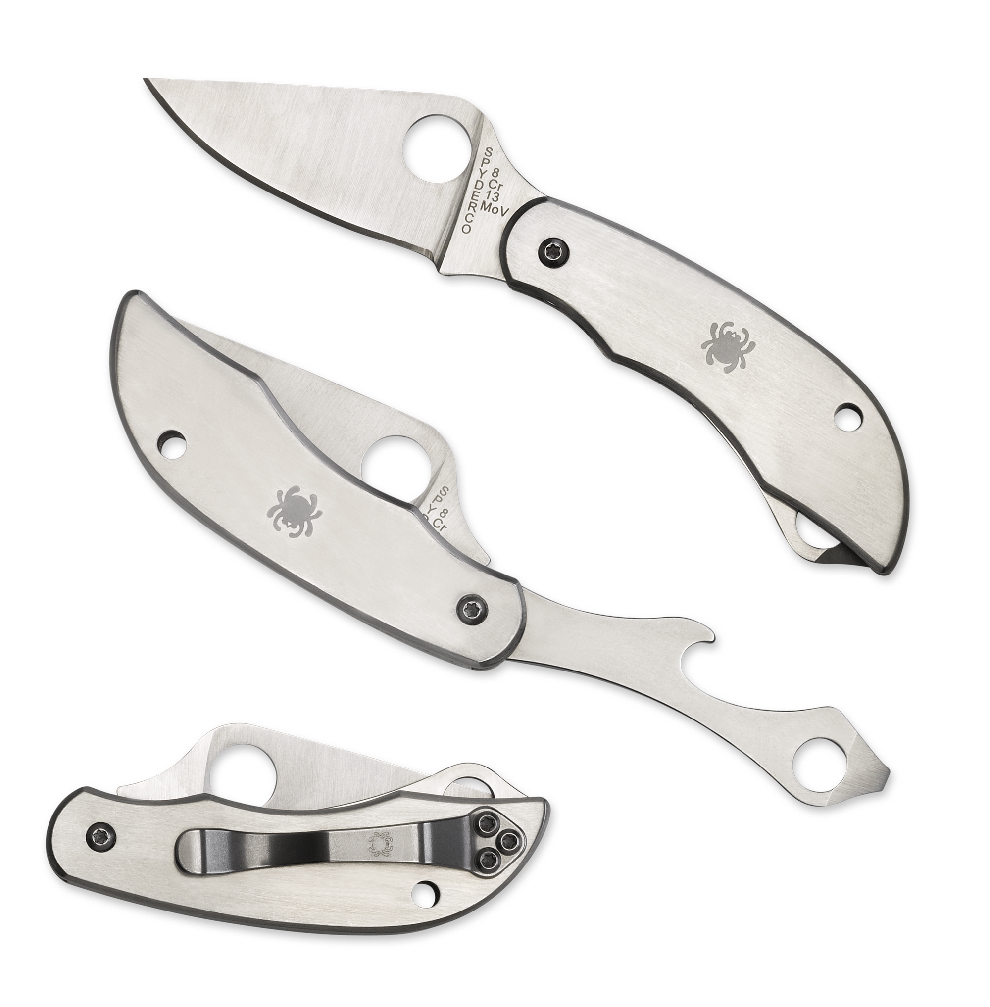 Spyderco C175P ClipiTool, Stainless, Bottle Opener