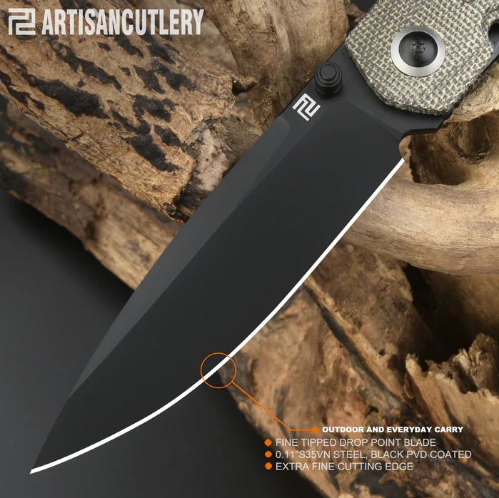 ARTC1849P-BODG Sirius S35VN, OD Green Micarta