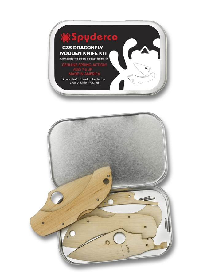Spyderco WDKIT1 Wooden Knife Kit, C28 Dragonfly