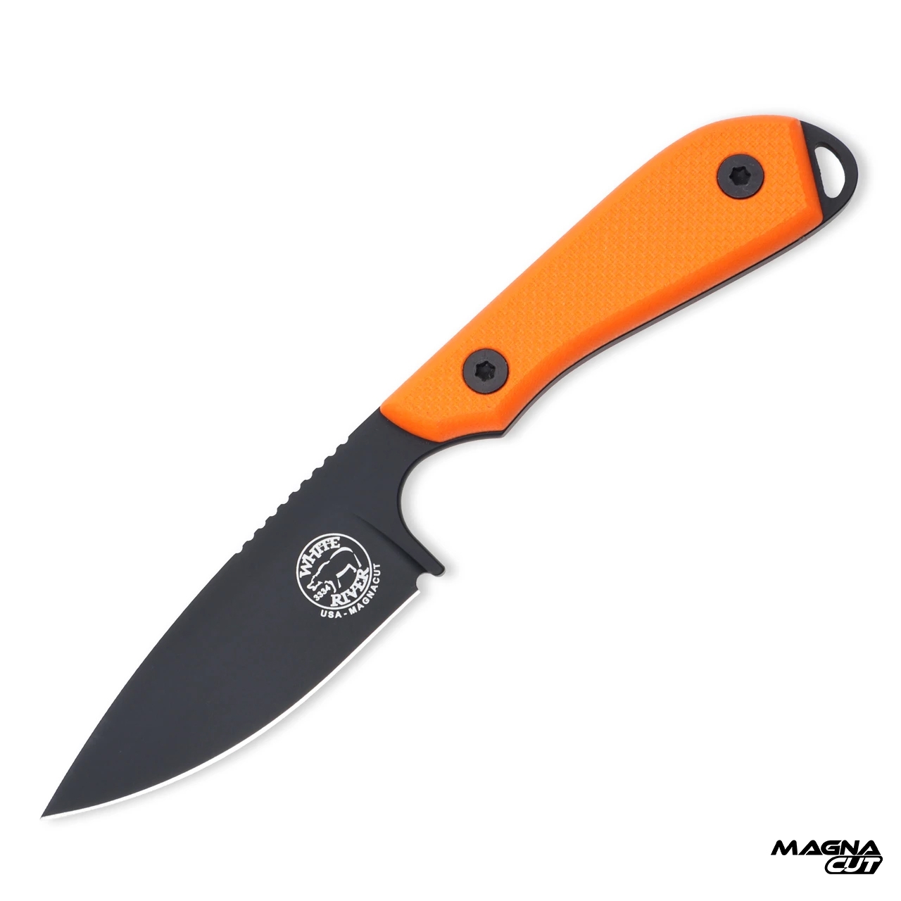 White River M1 Pro Orange G10 Black Blade Magnacut