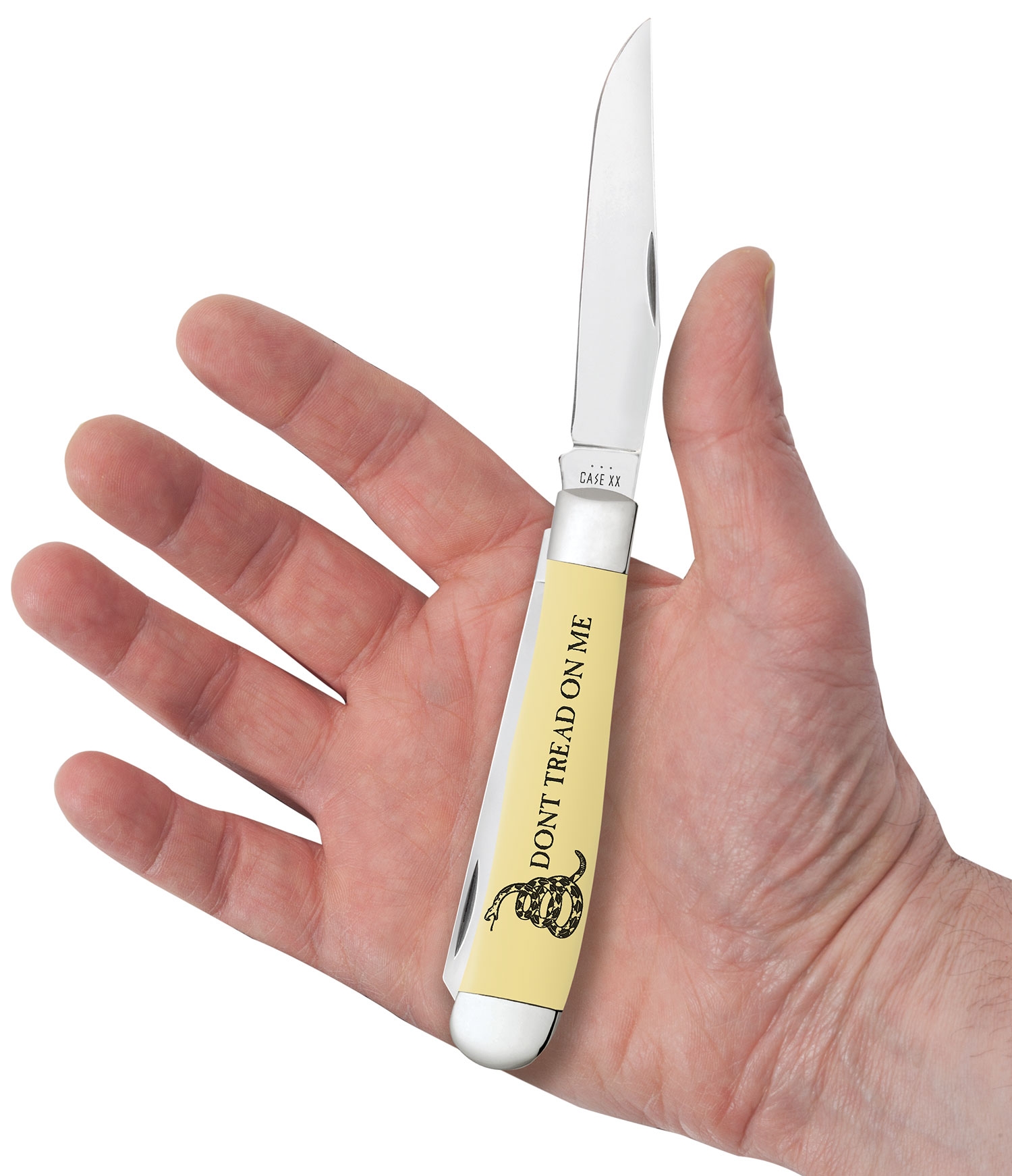 Case SS Yellow Synthetic Trapper, Dont Tread On Me