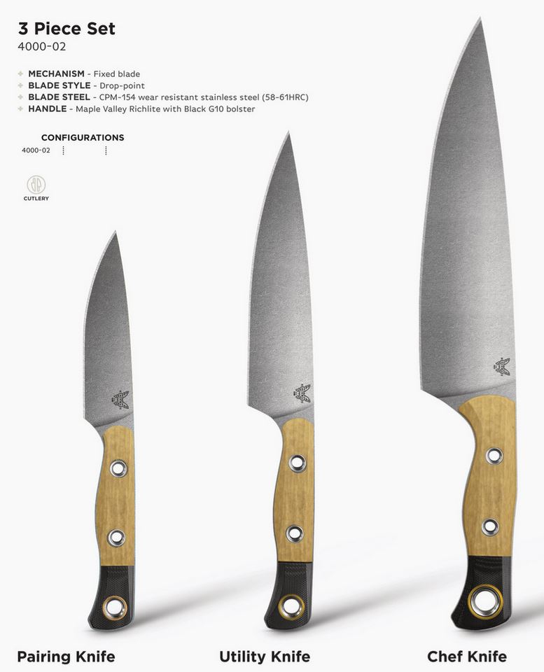Benchmade 4000-02 - 3 PC Set, Maple Richlite