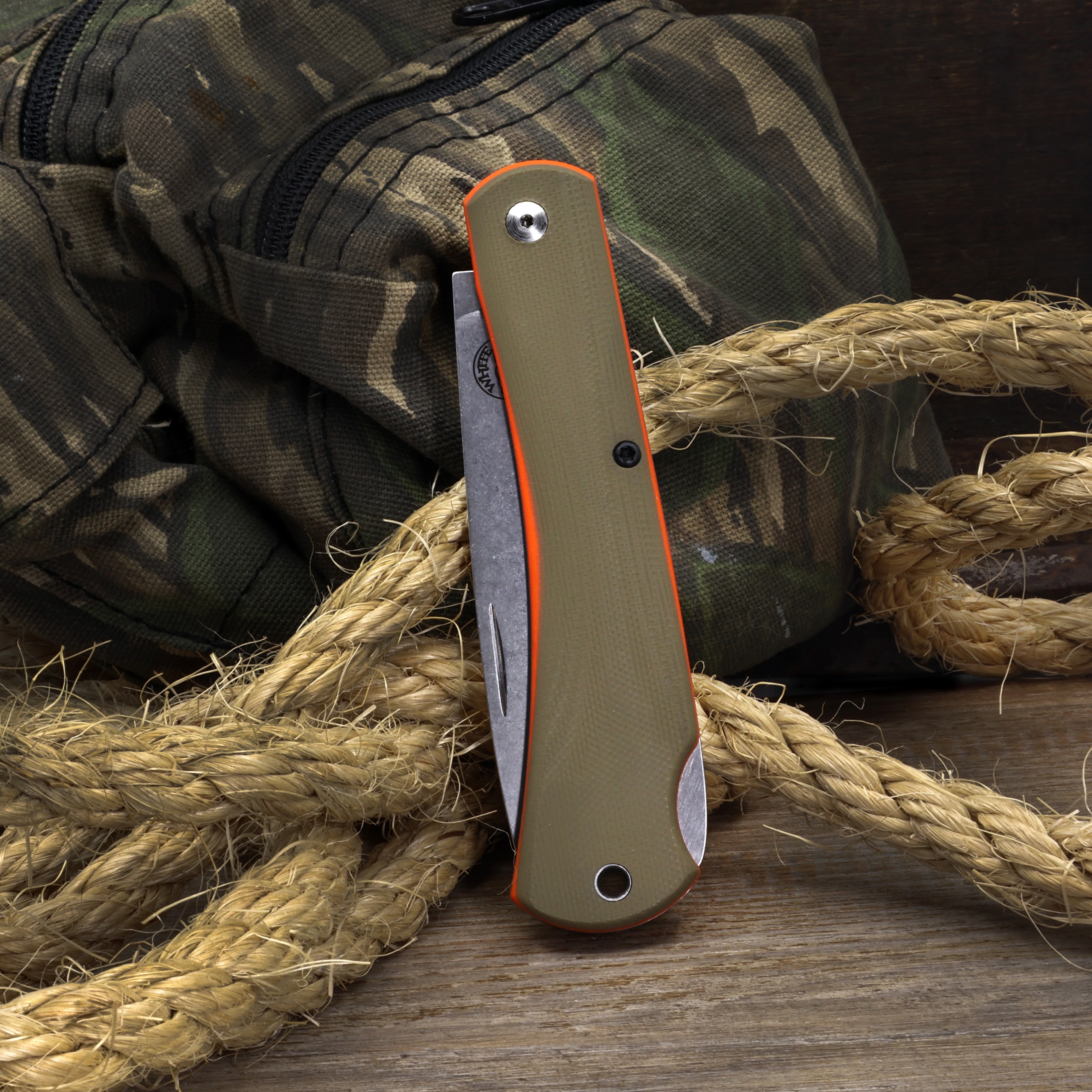 White River Mudbug, Green G10/ Orange Liner