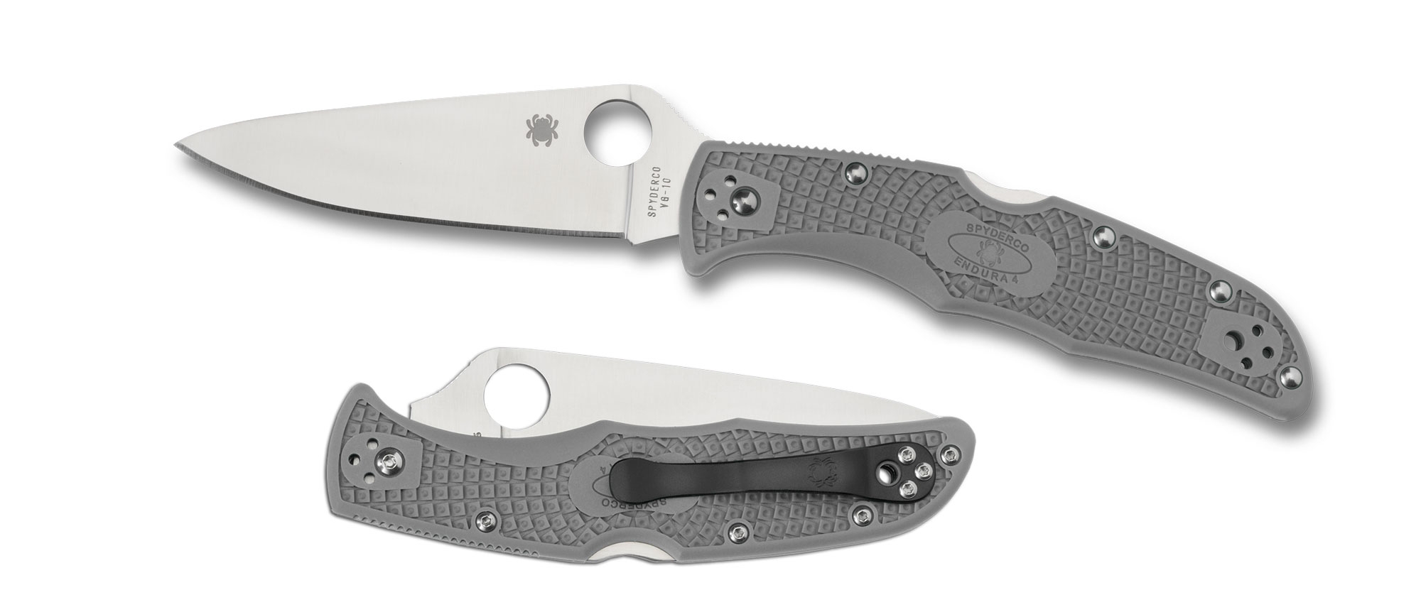 Spyderco C10FPGY Endura 4 - Flat Ground, FRN Gray
