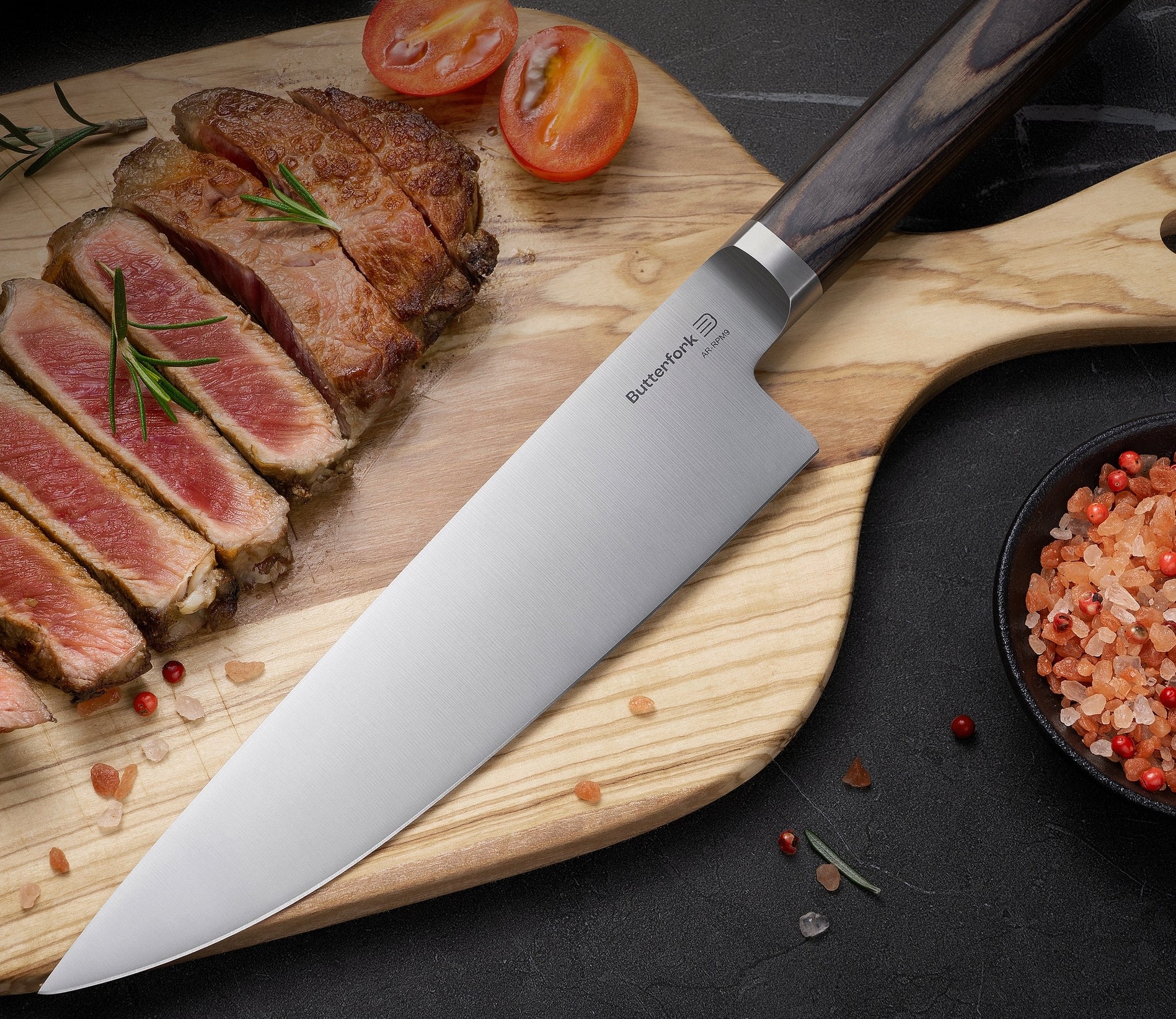 Butterfork BF02-CK-CW Chef's Black Brown Pakkawood