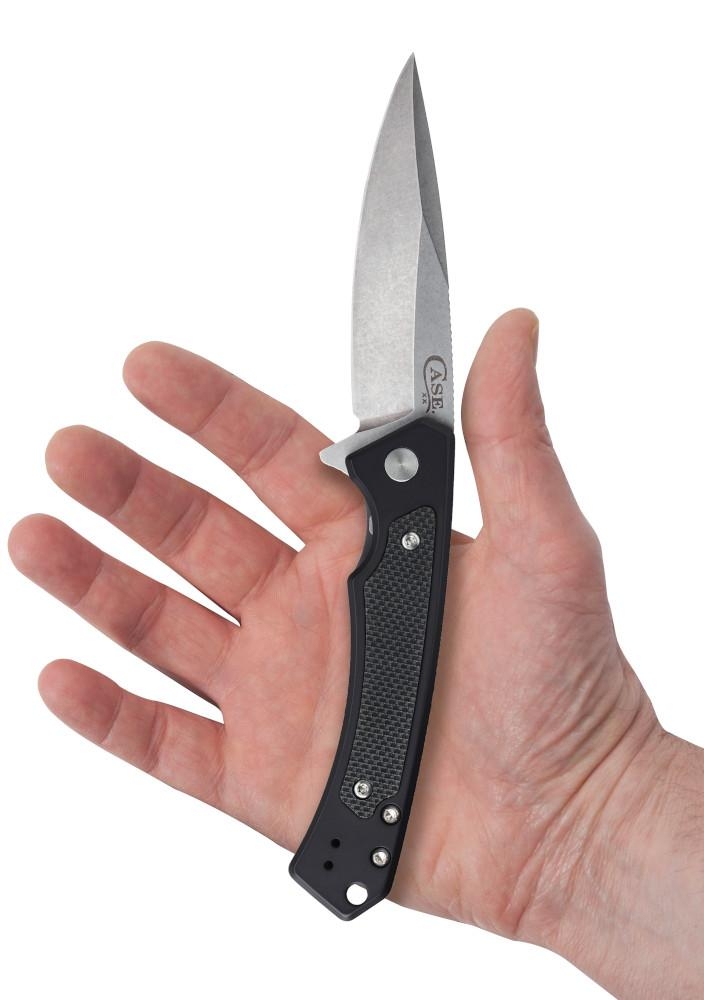 Case Marilla, Black Aluminium, S35VN, Flipper