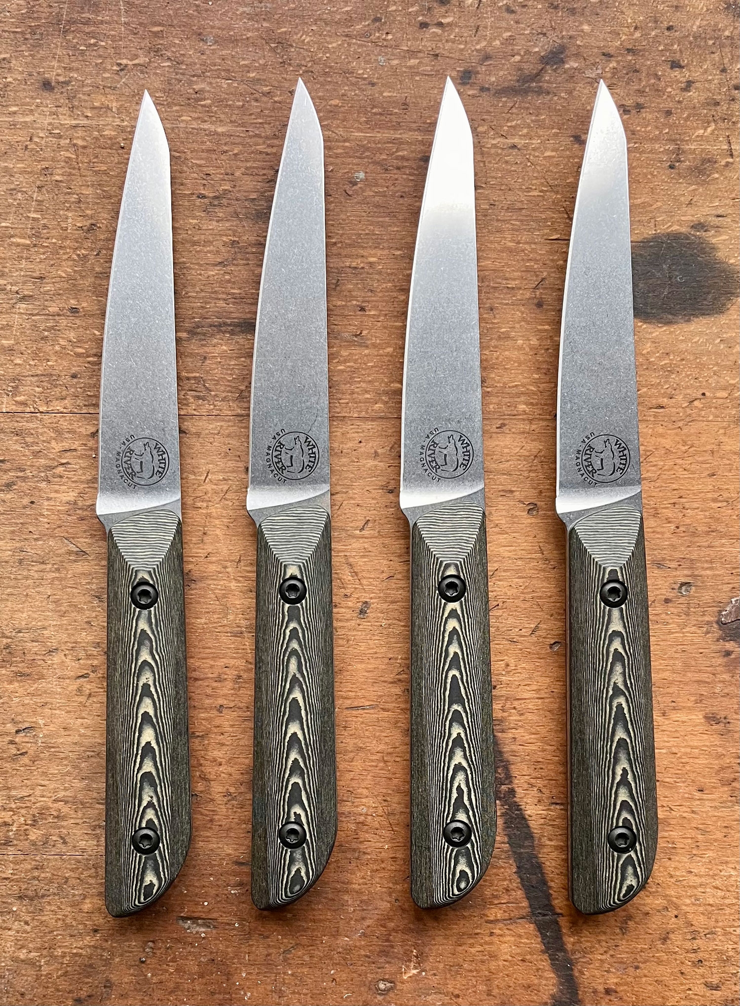 White River 4er Steak Knife Set, Maple Richlite