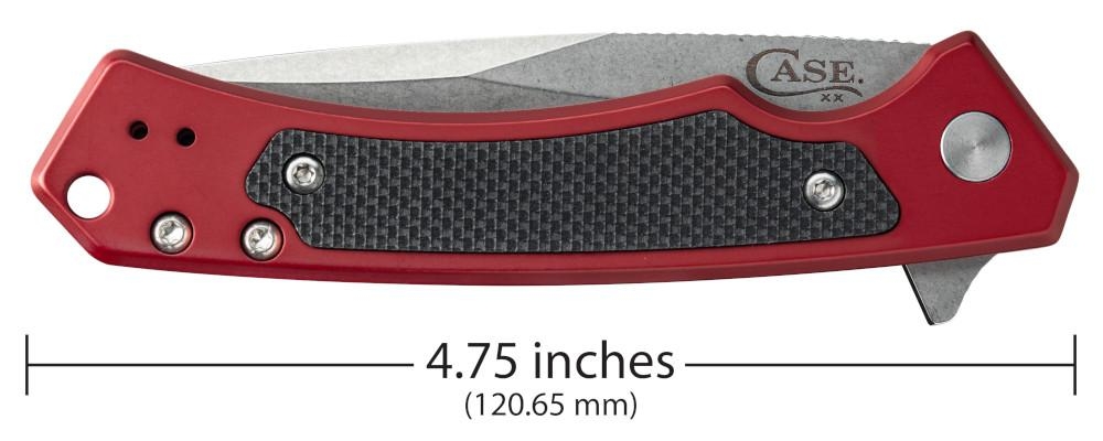 Case Marilla, Red Aluminium, S35VN, Flipper