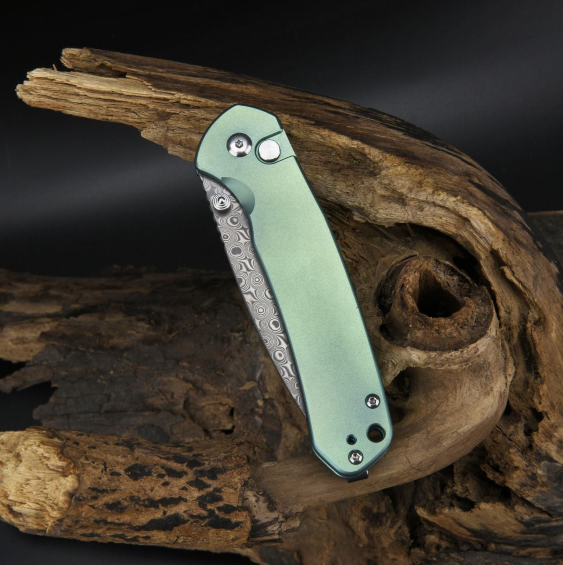 CJRBJ1925T-GN Pyrite Damast, Green Titan