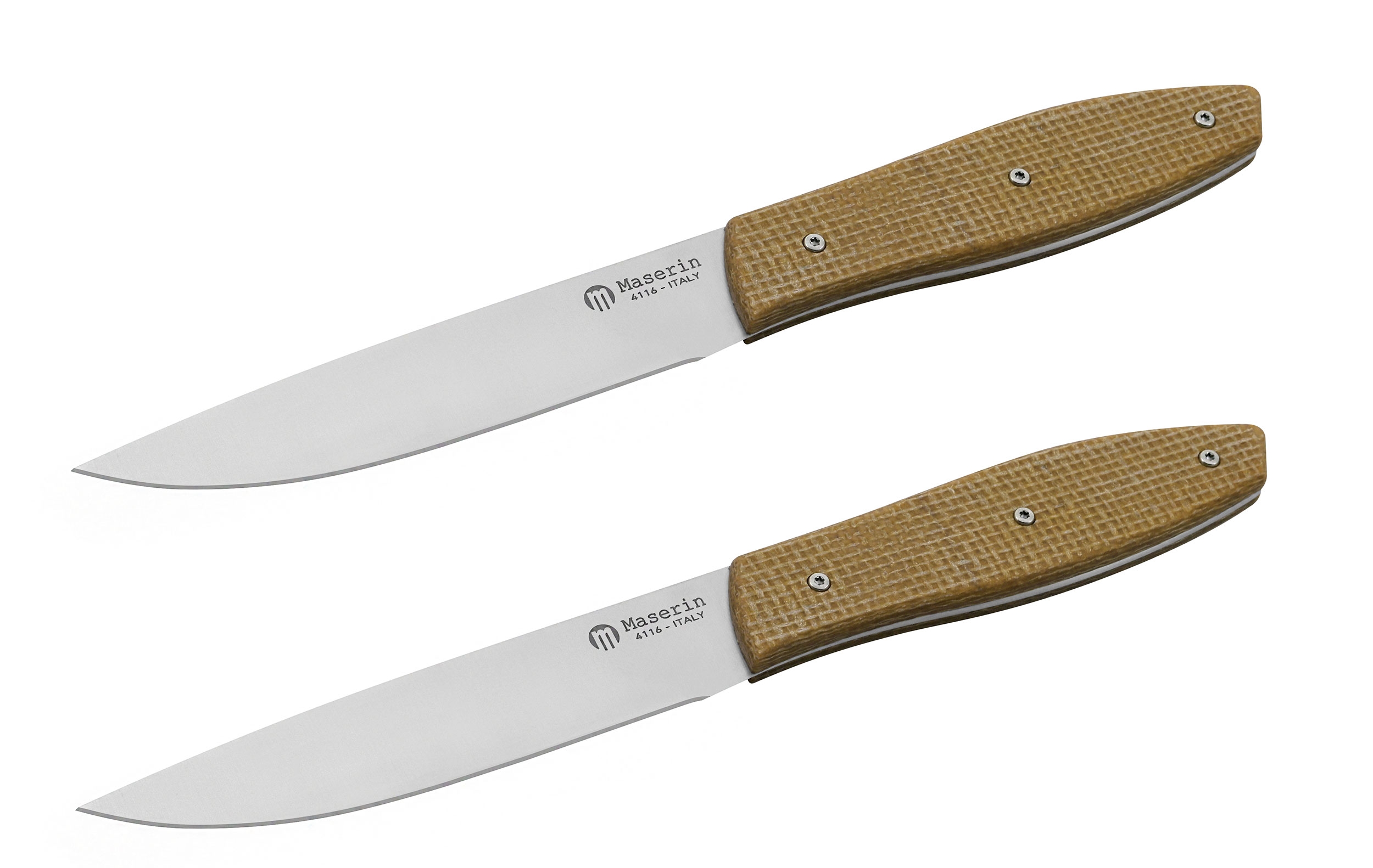 Maserin 2134/SET2-M Steakmesser, Brown Micarta