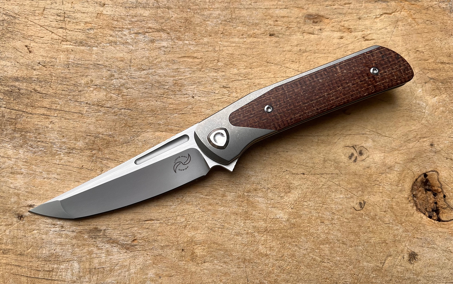 Liong Mah Warrior 3, Titan/ Burlap Micarta, M390