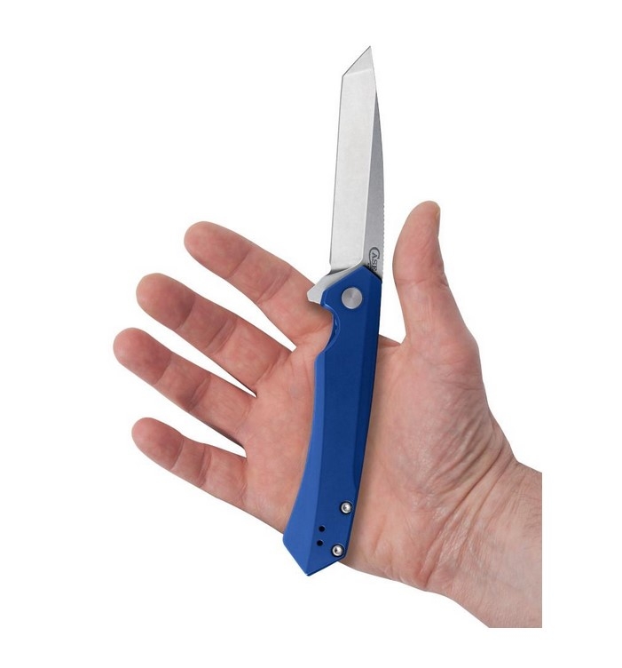 Case Kinzua, Blue Aluminium, S35VN, Flipper