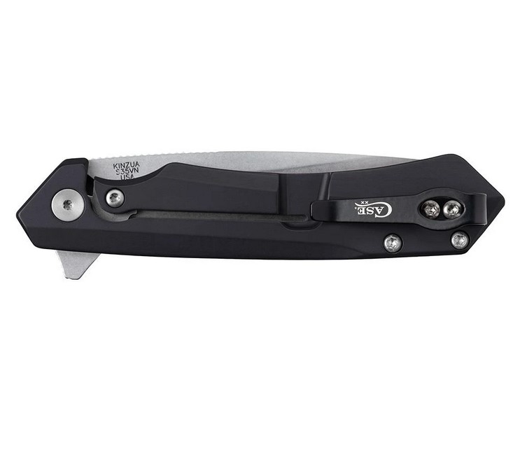 Case Kinzua, Black Aluminium, S35VN, Flipper