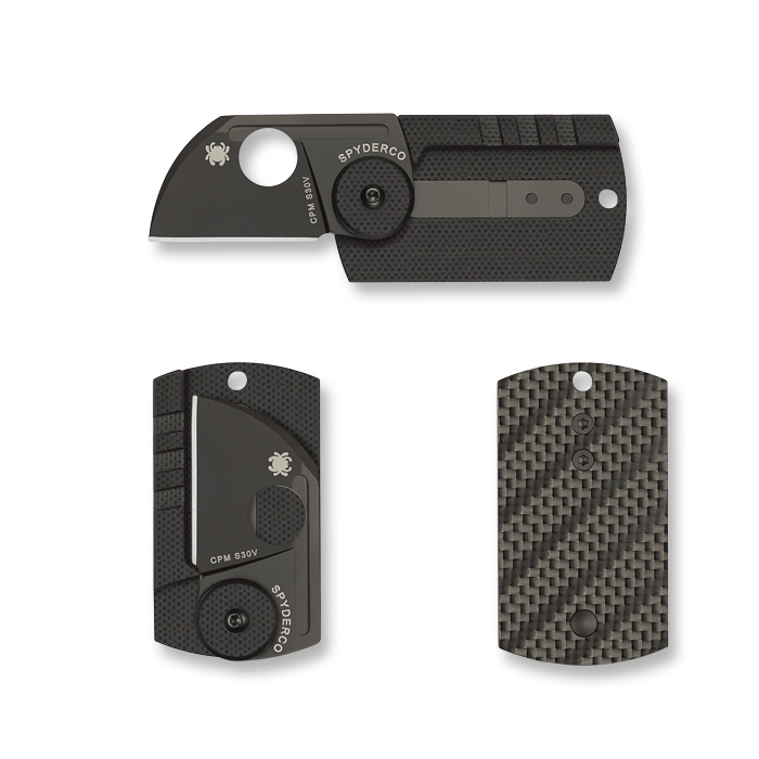 Spyderco C188CFBBKP Dog Tag Folder, Carbon Fiber