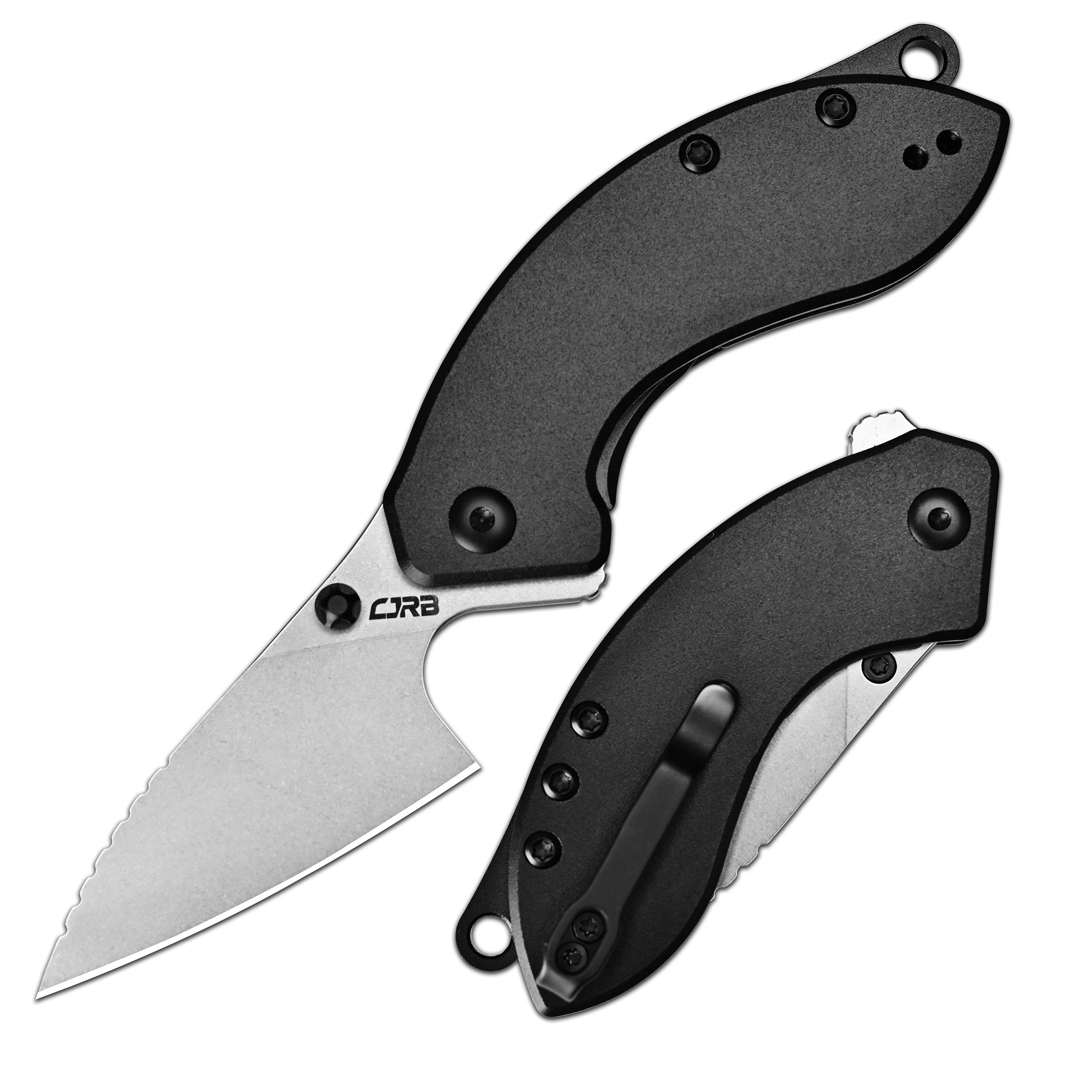 CJRBJ1971-BK Spud Neck Knife, Black Aluminum