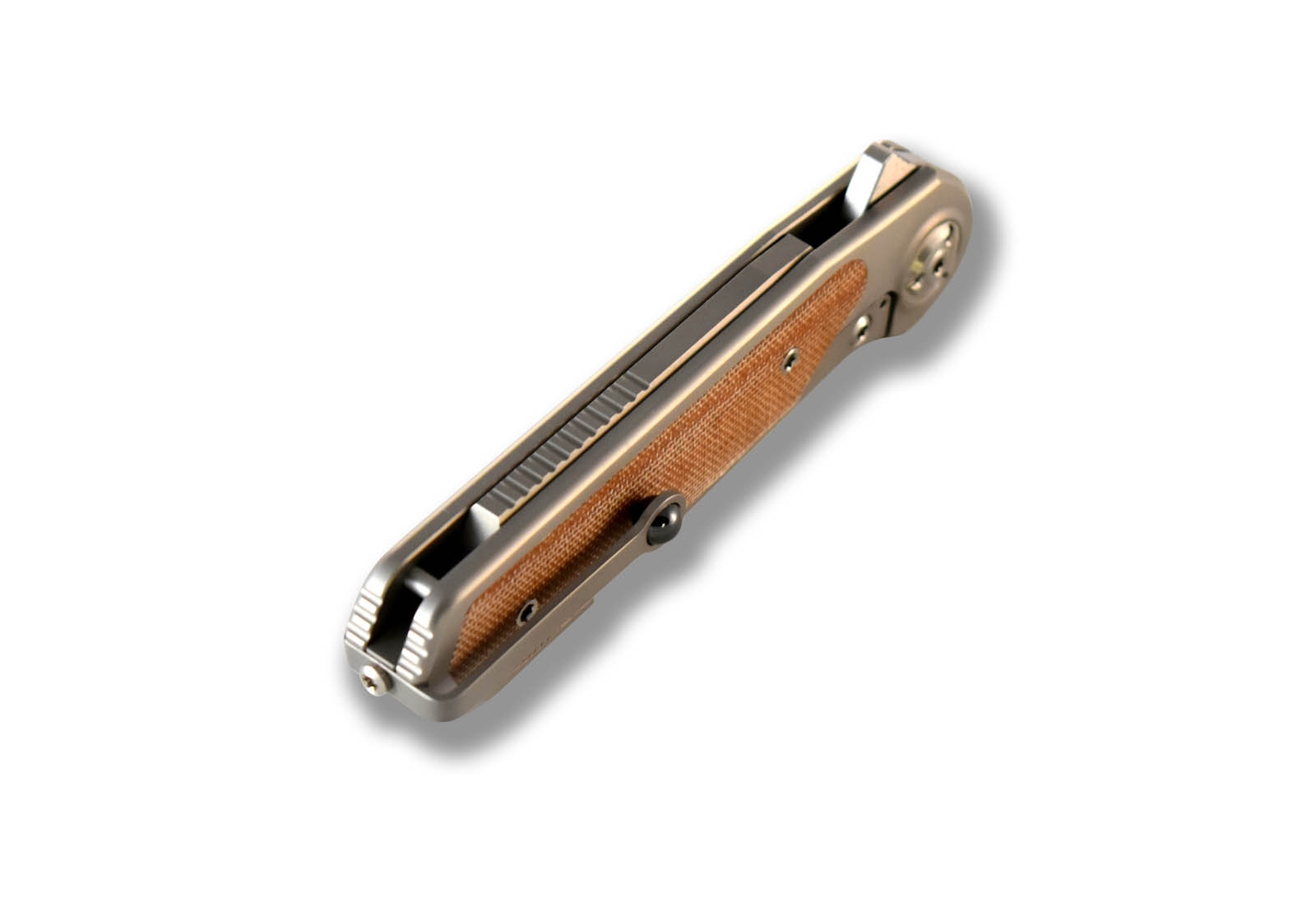 Liong Mah Zulu, Brown Canvas Micarta inlay, M390
